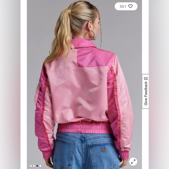 NWT Alpha Industries CWU 45/P Pink Rose Colorblock Bomber Jacket Small Y2K - Picture 8 of 13